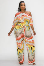 Load image into Gallery viewer, Water Printed Off Shoulder Jumpsuit
