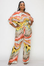 Load image into Gallery viewer, Water Printed Off Shoulder Jumpsuit
