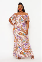 Load image into Gallery viewer, Marble Off Shoulder Maxi Dress
