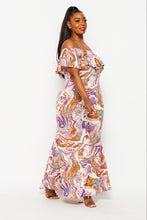 Load image into Gallery viewer, Marble Off Shoulder Maxi Dress
