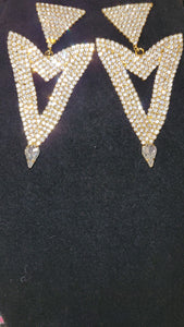 Rhinestone Triangle Earrings